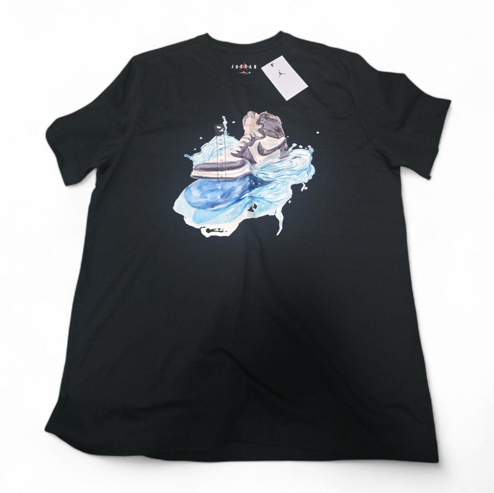 Jordan Black Tee with Blue Graphic